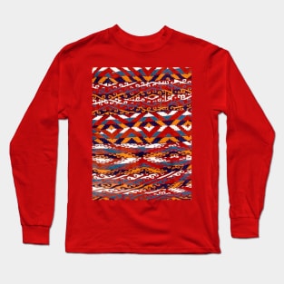 Antique Uzbek Kilim Rug Pattern Long Sleeve T-Shirt